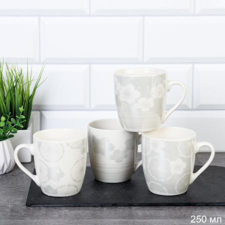 Кружка 250 мл Цветы / S341 /уп 96/
