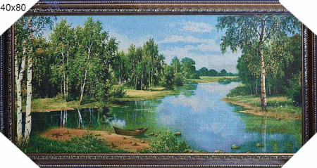 Картина гобелен 40х80 Лодка у берега / FJ009 /10006-4/