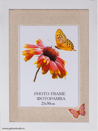 Фоторамка  21x30 объемная с паспарту / 8215 / XY2104W-100/ бабочка1