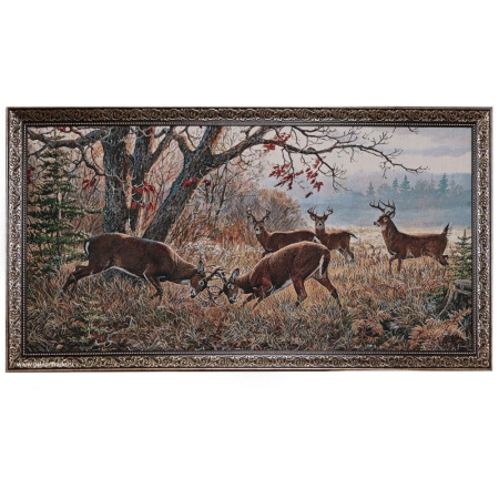 Картина гобелен 60х120 В сосновом бору / F074 /PS2677G/золотая нить