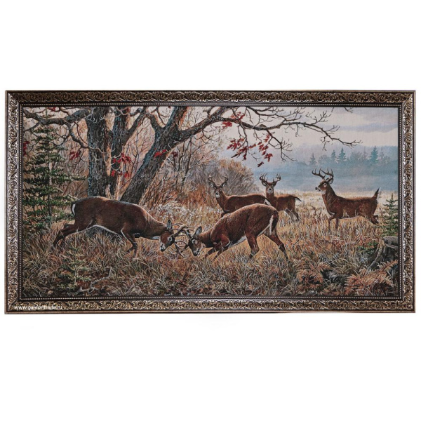 Картина гобелен 60х120 В сосновом бору / F074 /PS2677G/золотая нить