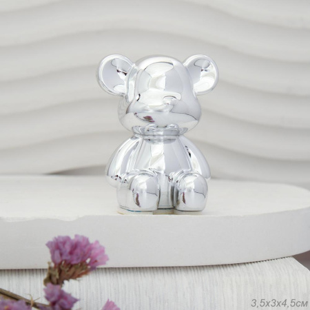 Фигурка Мишка 3,3 см / S-3117 /уп 20/100/500/1000/серебро