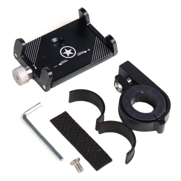 Держатель велосипедный алюминиевый для телефона универсальный. Цвет черный (50)