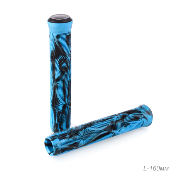 Грипсы для трюкового самоката, 160мм, 2 шт, горубые + 2 заглушки. Материал: TPE / SG-160TPE-Bl / уп