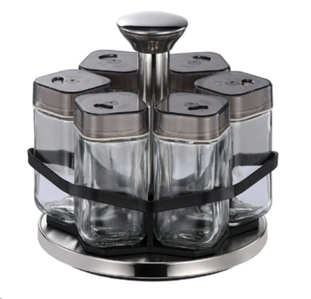 Набор для специй 6 предметов на подставке / J001 /уп 18/