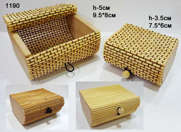 Шкатулки из бамбука 3 предмета / 1190 /уп 60/