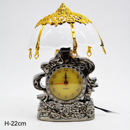 Светильник настольный и часы/1016B/G/уп 96/