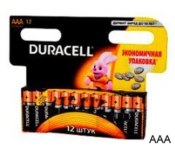 Батарейка Duracell LR03 BL-12 2х6 /уп.6/ уп120/ мизинчиковая