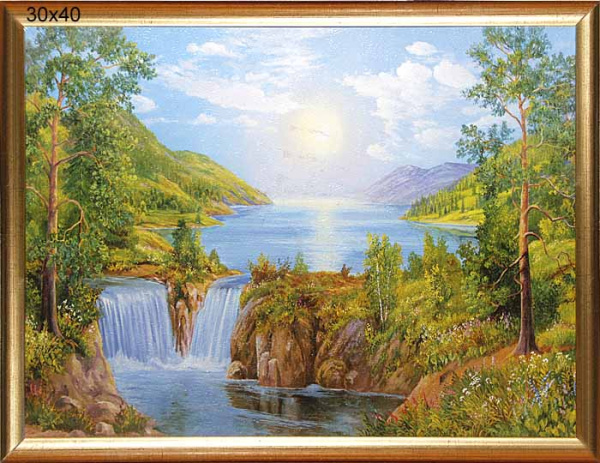 Репродукция картины 30х40 Рассвет над рекой / К782/ 8020-4/