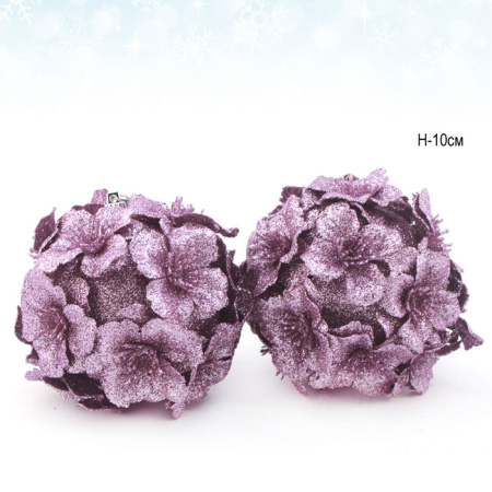 Елочный шар 2 штуки 10 см фиолетовый / CQ13203/10 /уп.120/