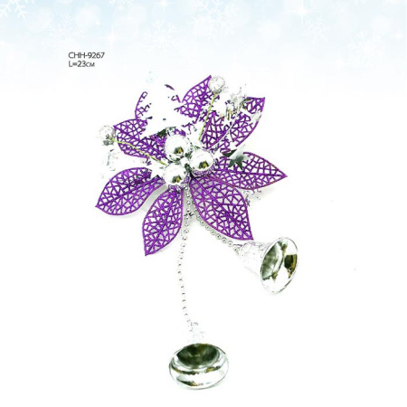 Новогоднее украшение Колокольчик фиолетовый / CHH-9267#23 /уп.350/