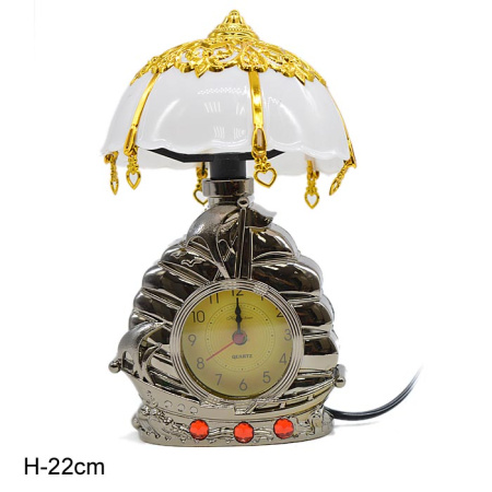Светильник настольный и часы/1013B/G/уп 96/