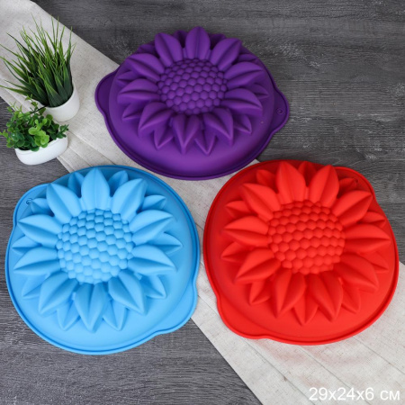 Форма для выпечки Кекс 29х24х6 см силиконовая Подсолнух / HL-313 /уп 200/ 0.165/ ПРОМО АКЦИЯ