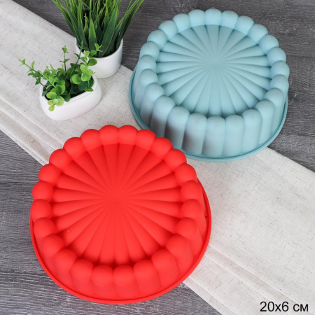 Форма для выпечки Кекс 20х6 см силиконовая круглая / HL-048 / уп 200/ 0,125/