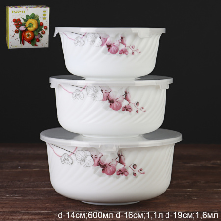 Салатник с крышкой 3 предмета / O3020/3-SO01/S /уп 12/ (50)