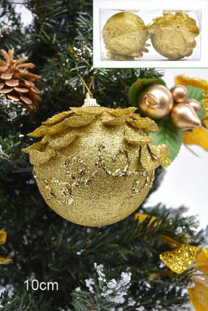 Набор новогодних украшений 2 шт. CQ1313/10  10 см /уп.120/белый