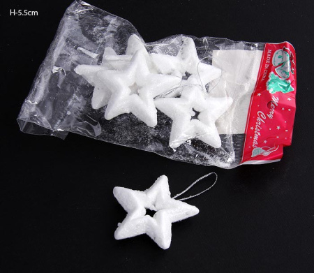 Елочные украшения Звезды 6 штук / HM088125 /уп 500/