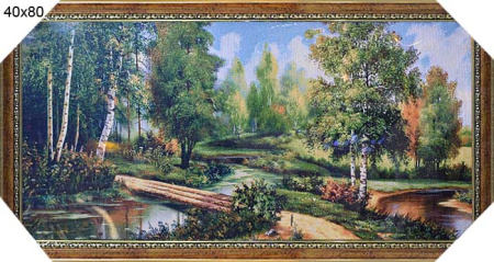 Картина гобелен 40x80 Пейзаж с мостиком / F089  /F3902-120/