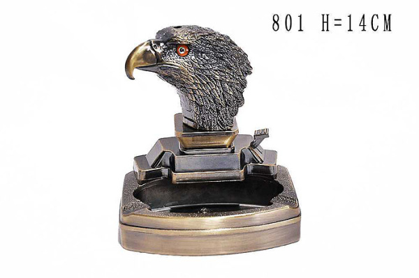 Зажигалка с пепельницей Голова Орла / 801 / уп.60/
