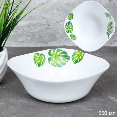 Салатник квадратный 550 мл 152 мм тарелка глубокая / FSW-65XN (7242) /уп 6/60/ Монстера