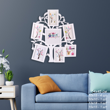 Фоторамка коллаж Дерево 54х45 см / K9097-2 /уп 12/ 7 фото (50)