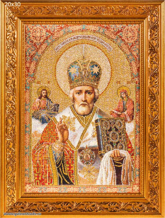 Икона Николай Чудотворец 20x30 гобелен / N014 /KS3415-2/