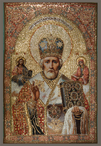 Гобелен полотно 20*30 N014 Николай Чудотворец