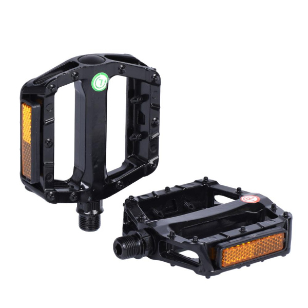 Педаль для MTB MIXIEER MX-P969 алюминиевая, чёрная, ось из бористой стали, с рефлектором, 92х92мм 1