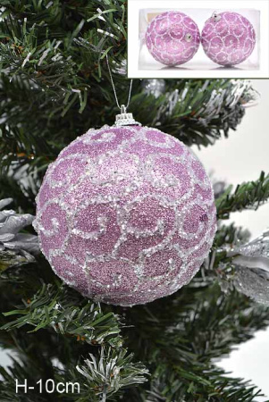 Набор новогодних украшений 2 шт. CQ1322/10  10 см /уп.120/белый