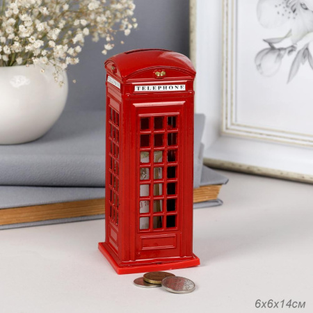 Сувенир Телефонная будка 14 см / YR-114 /уп 100/
