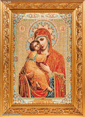 Икона Богородицы Владимирской 20x30 гобелен / N028 /KS3415-2 /