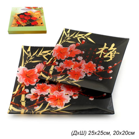 Тарелка квадратная 2 предмета / JS0810 L117 /уп.12/