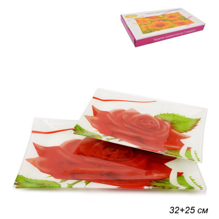 Тарелки прямоугольные 2 предмета 28 и 24 см / 1004-Z391 /уп.12/