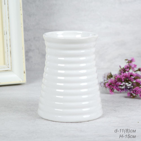 Ваза 15 см / 776W /уп 36/белая