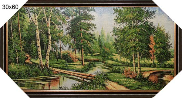 Картина гобелен 30х60 Бревенчатый мостик / F319 /343-225/