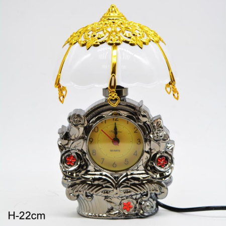 Светильник настольный и часы/1011B/G/уп 96/