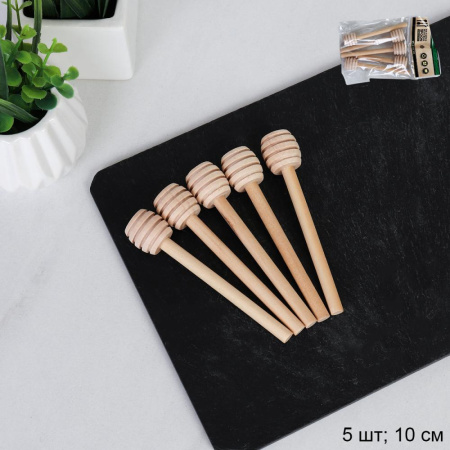 Ложка для меда 5 штук 10 см / YH-10 /уп 300/ Бамбук