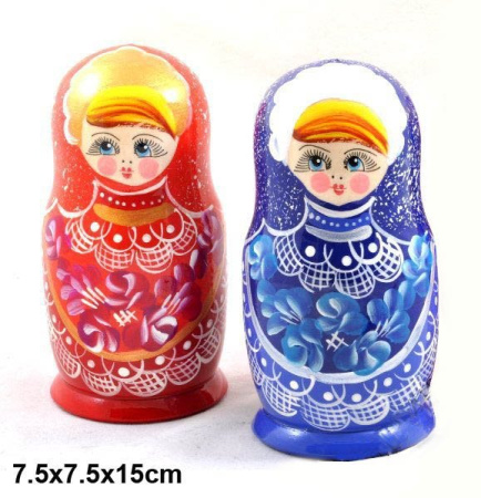 Матрешка Цветы Рюшки малая 5 мест / 823 /