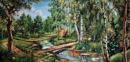 Гобелен полотно 50*100 S093 золотая нить