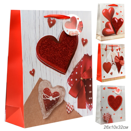 Пакет подарочный 26х32х10 / 161-2 /уп 12/480/ (50)