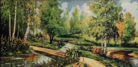 Гобелен полотно 40*80 S089 золотая нить