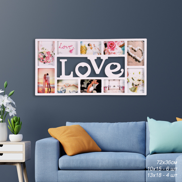 Фоторамка коллаж Любовь 72х36 см / YJ10LOVE /уп 12/