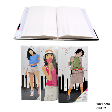 Фотоальбом на 240 фотографий 10х15 микс 4 вида /AD-026/уп.36/