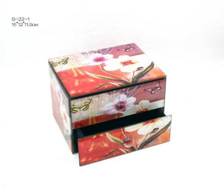 Шкатулка из цветного стекла / S-22-1 /уп.18/