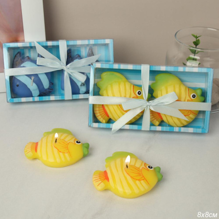 Свеча 2 штуки Рыбка 1,5х7 см / Y63003A,Y63013A,3012A /уп.96/