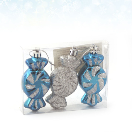 Елочные украшения Карамель 3 штуки  / WY-C089 /уп 210/