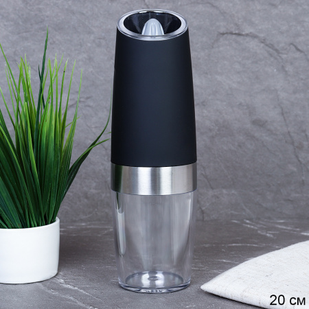 Мельница для специй и соли 21 см Гравитационная / ER-45 /уп 40/ черная электрическая
