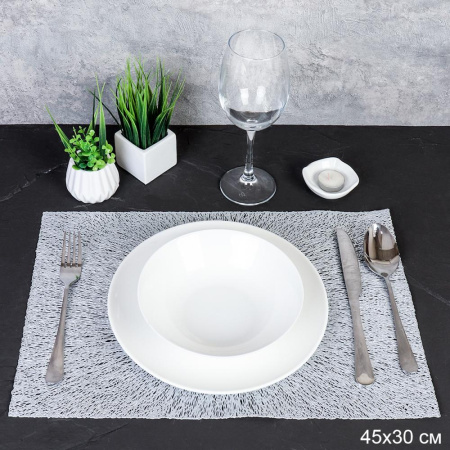 Салфетка для сервировки стола 30x45 см ШТУЧНО / 435-2silver /уп 12/180/