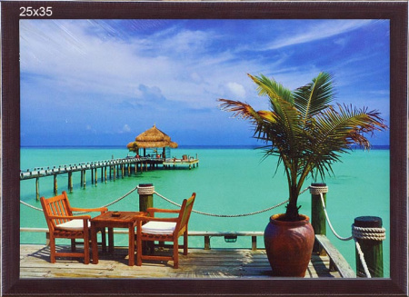 Постер в раме 25х35 Райский вид/ Art33/2004C-036A/