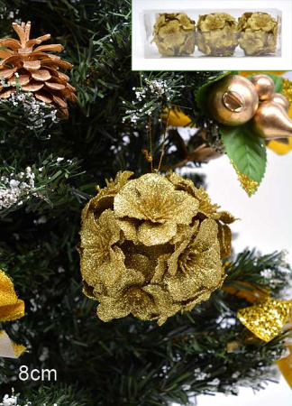 Набор новогодних украшений 3 шт. CQ13203/8  8 см /уп.120/голубой